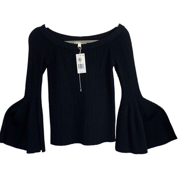𝅺JONATHAN Simkhai Wide Neck Bell Sleeved Knit Sweater - Picture 1 of 10